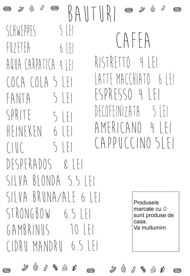 Hotdog Mandru menu