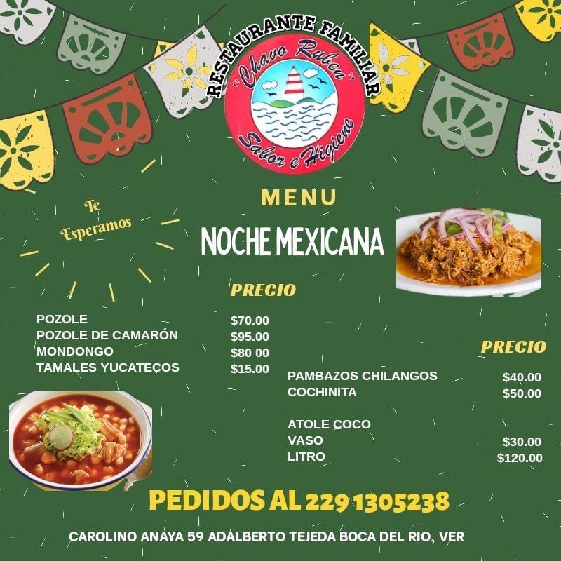 Terraza CHAVO RUBEN menu