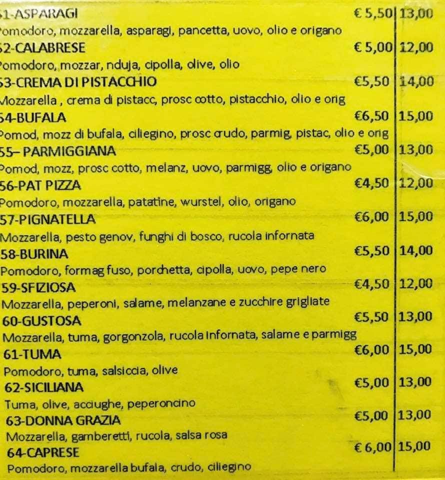 Menu di Pizzeria 3 Archi 