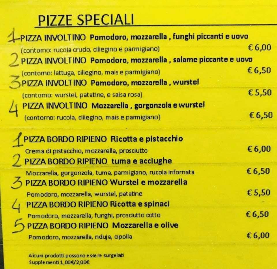 Menu di Pizzeria 3 Archi 