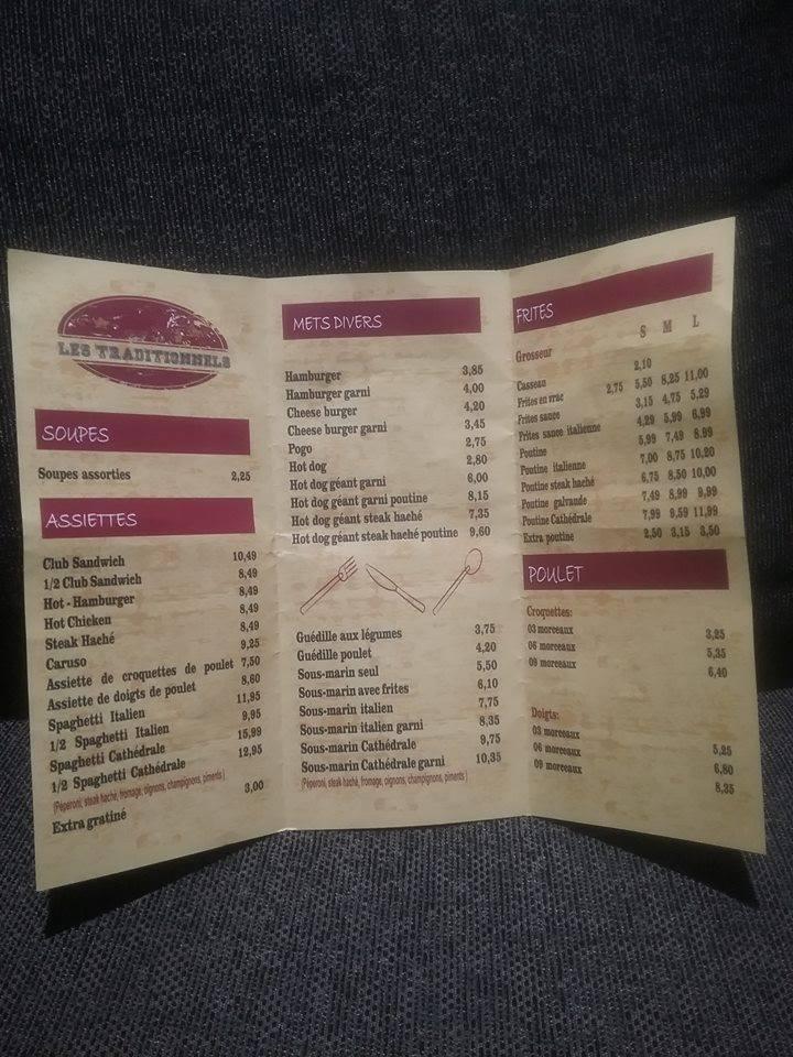 Menu de Resto Express Rimouski QC