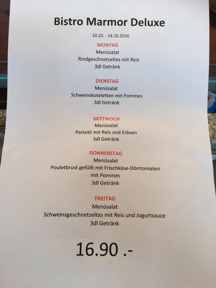 Menu di Bistro Marmor Deluxe Oensingen 