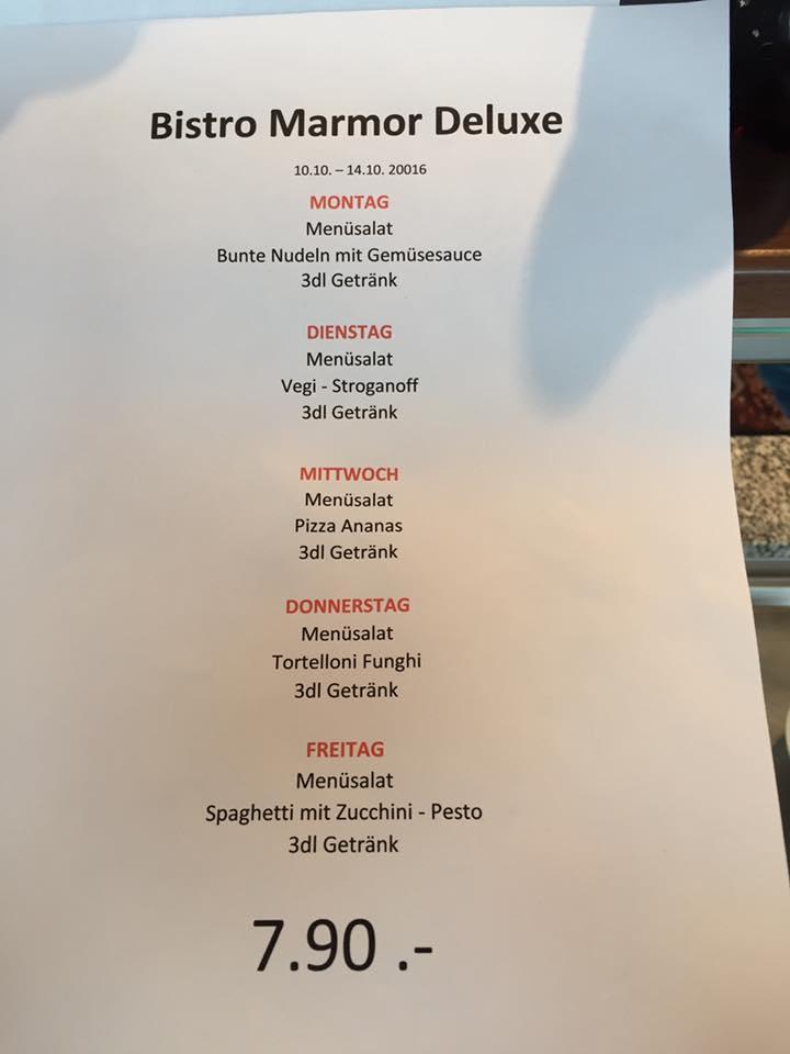 Menu di Bistro Marmor Deluxe Oensingen 