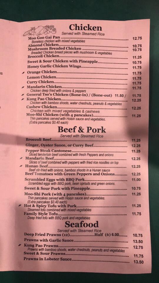 Menu at Four Seasons Chinese Restaurant, Enumclaw
