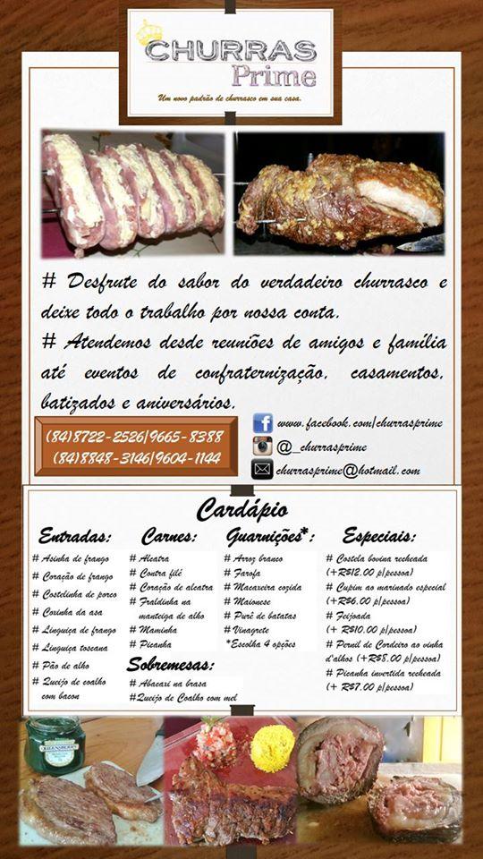 Churras Prime menu