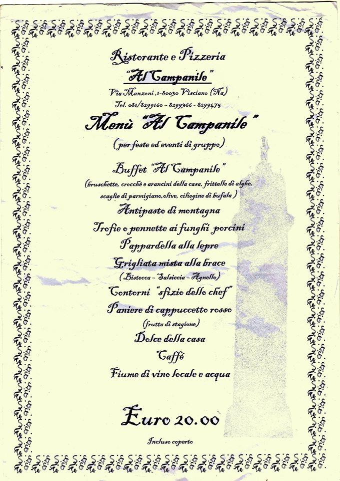 Menu di Al Campanile 