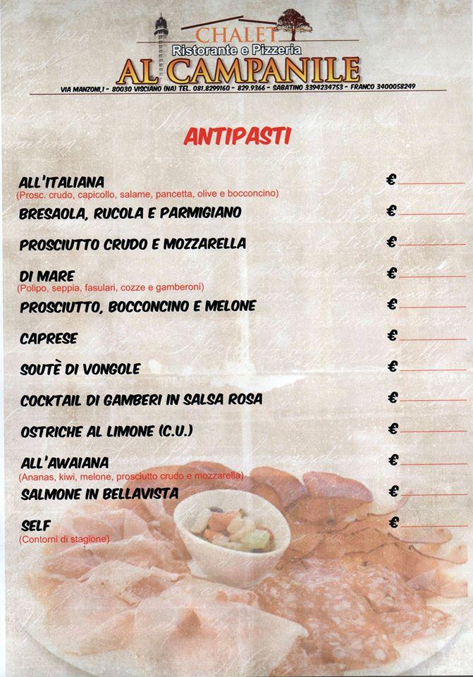 Menu di Al Campanile 