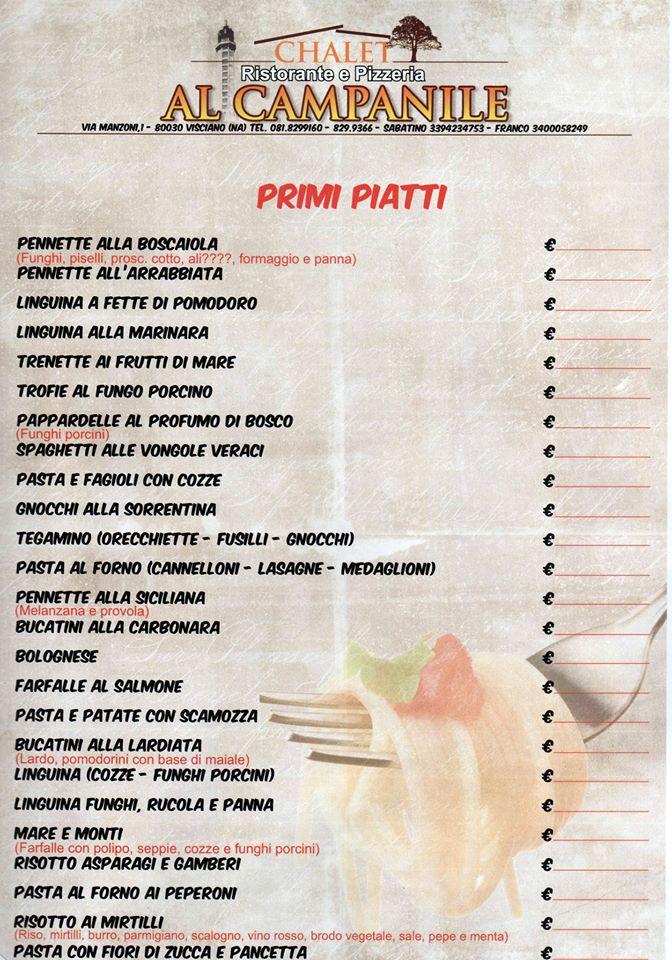 Menu di Al Campanile 