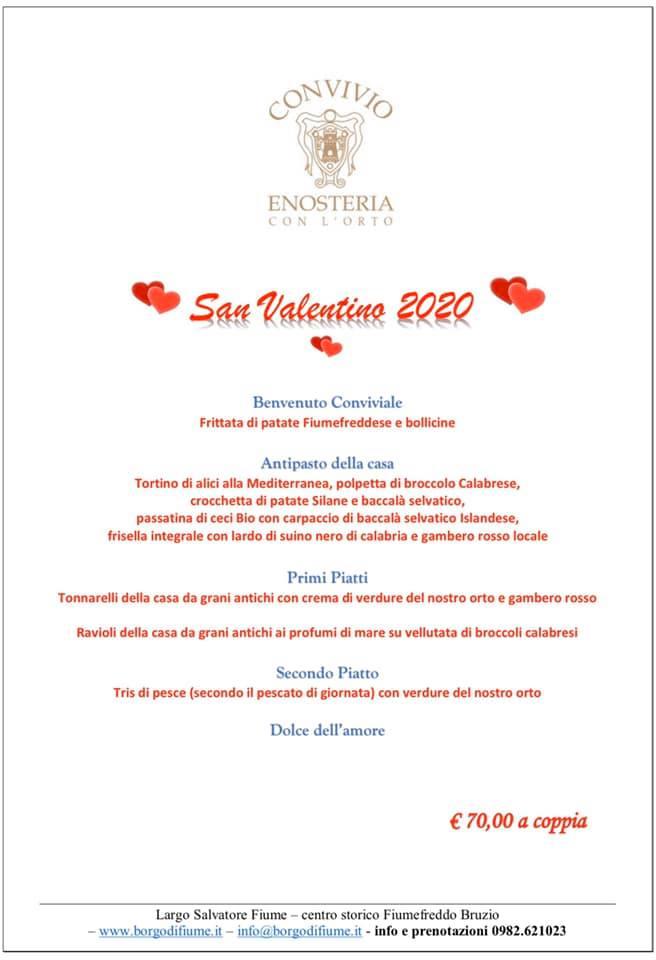 Menu di BORGO DI FIUME Fiumefreddo Bruzio 