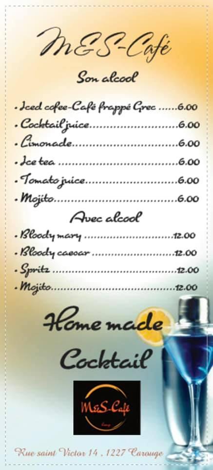 Menu di M&S Cafe Carouge 