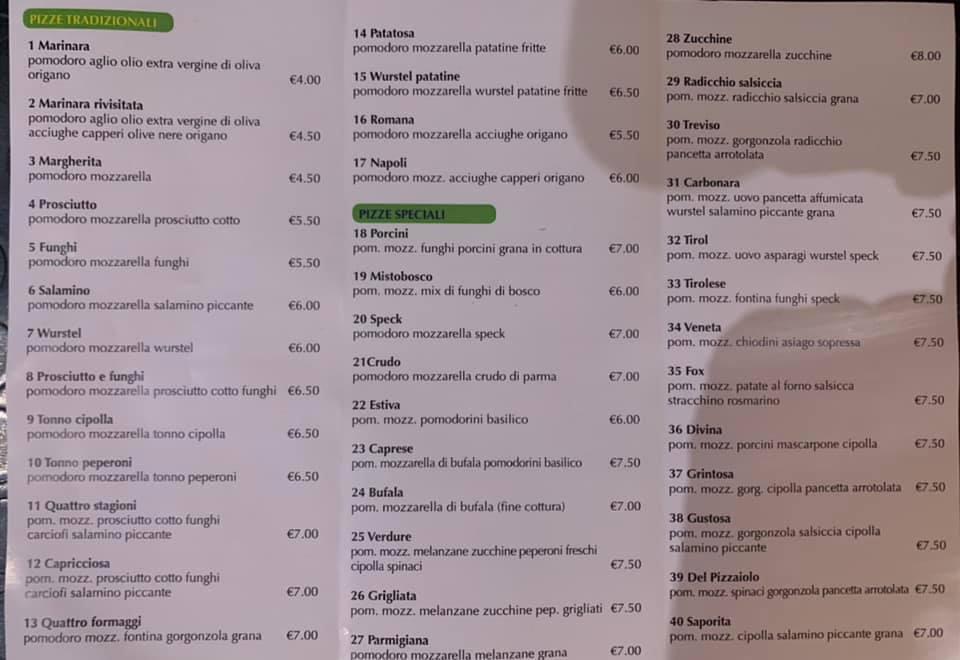 Menu di Madre Pizza 