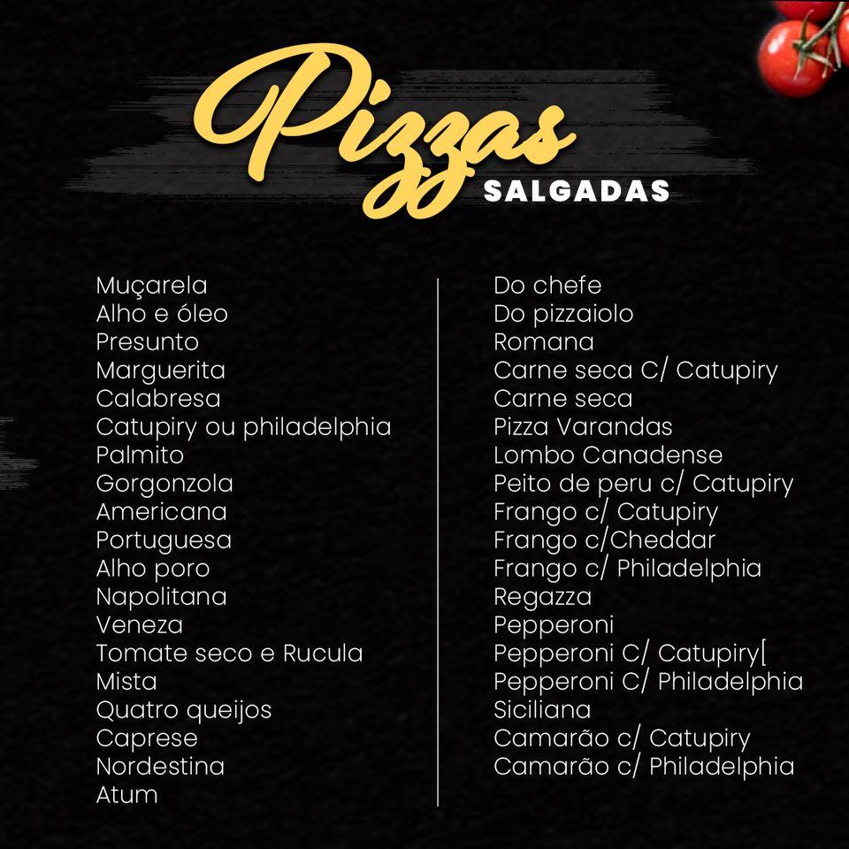 Varandas Pizzaria - Olaria cardápio