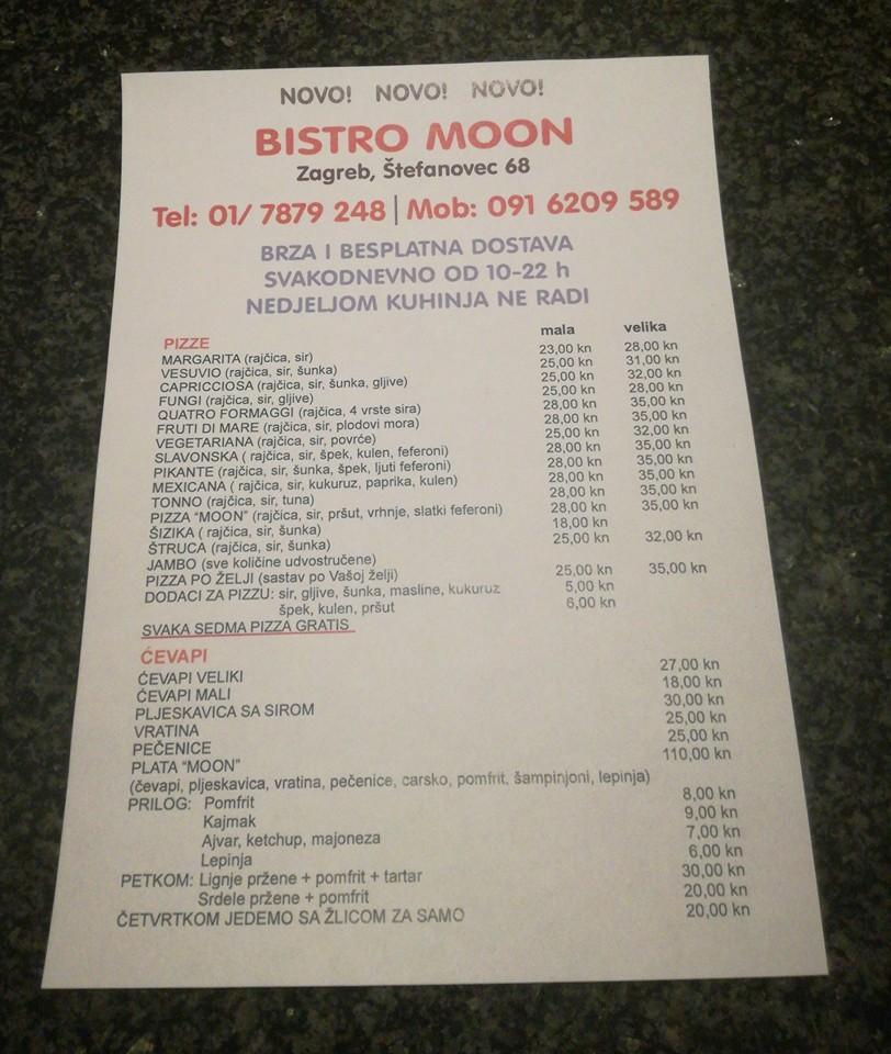 Menu di Bistro Moon 