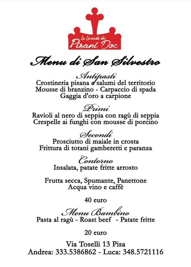 Menu di La Locanda Dei Pisani Doc Pisa 