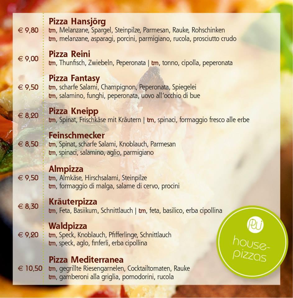 Menu di PIWI pizza & wings express 