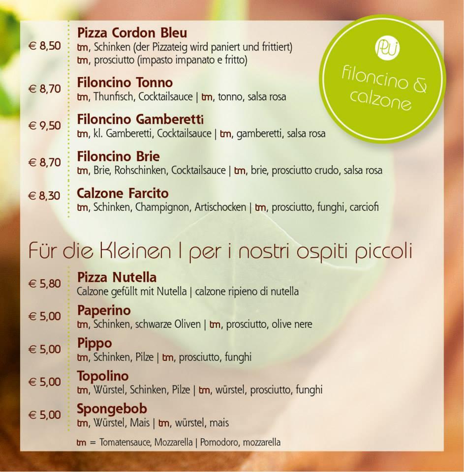 Menu di PIWI pizza & wings express 