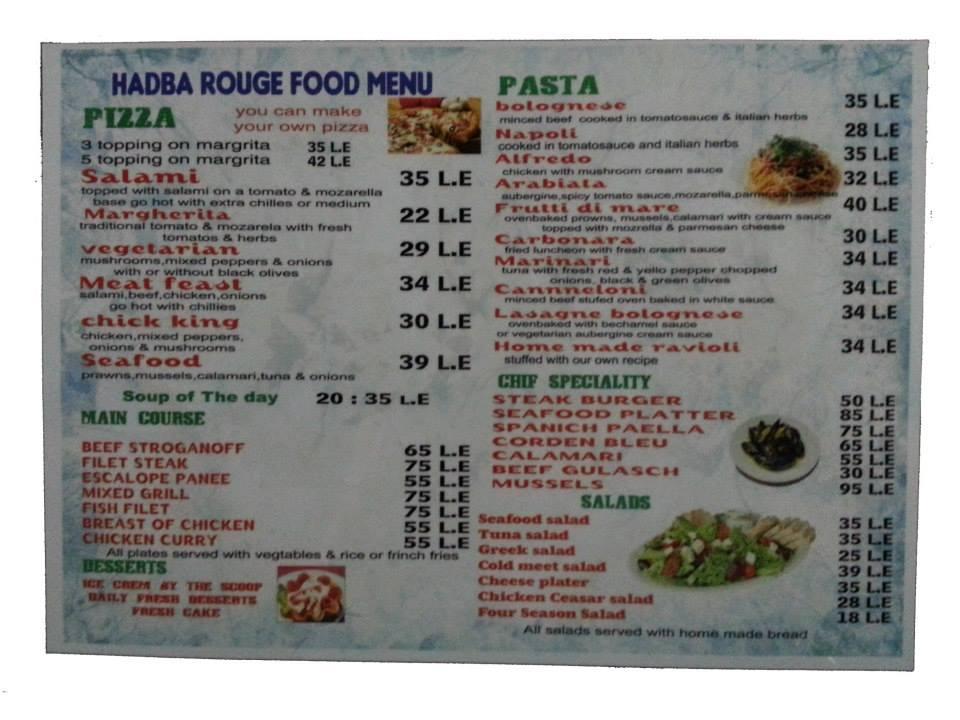 Carta de Hadba Rouge Hurghada