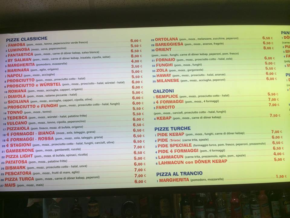 Menu di Kebap Salman 