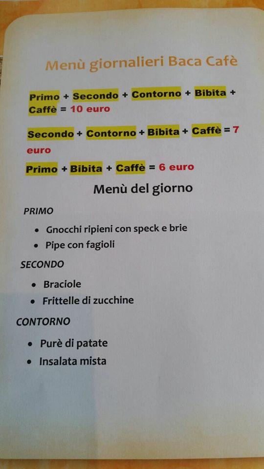 Menu di Baca Cafè Bresso 