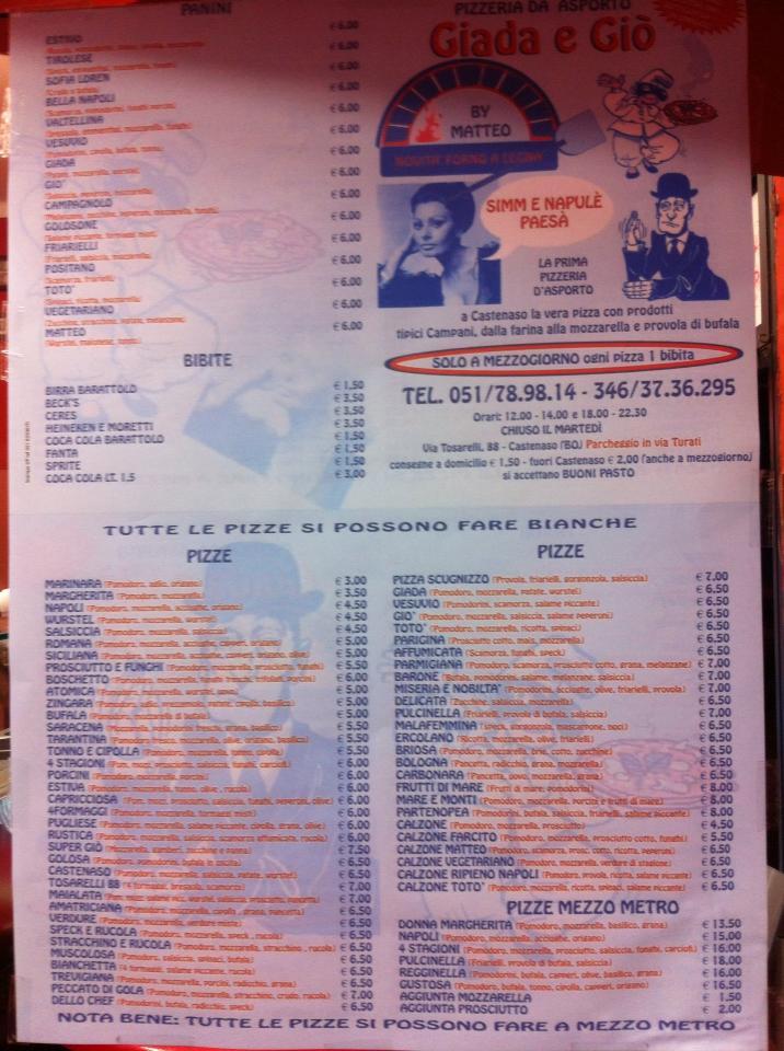 Menu di Giada e Gio' 