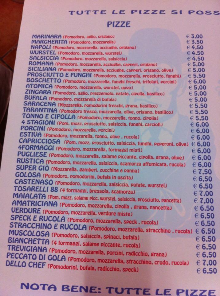 Menu di Giada e Gio' 