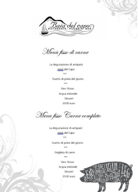 Menu di Alumera Restaurant 