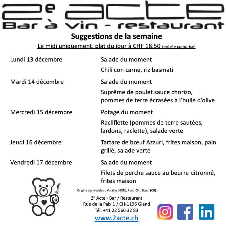 Menu di 2e Acte 