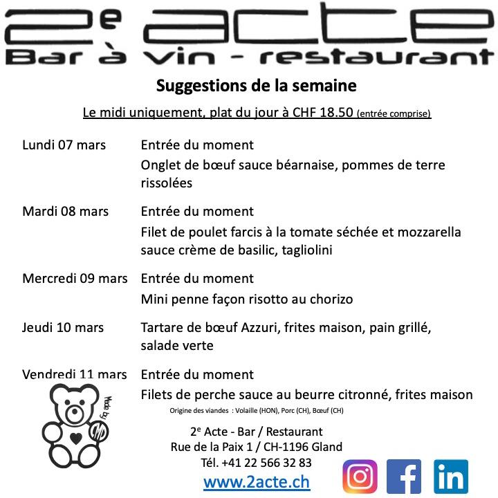 Menu di 2e Acte 