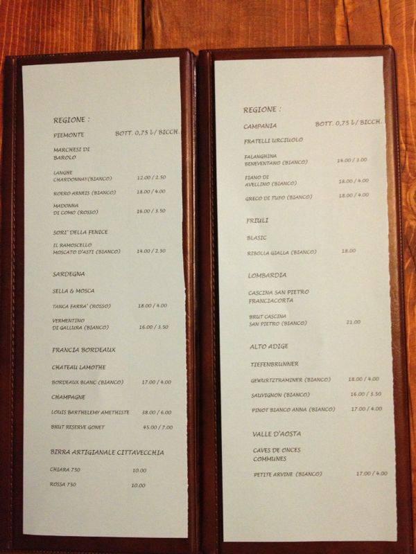 Menu di Enoteca & Wine Bar Prosit 