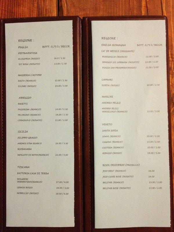Menu di Enoteca & Wine Bar Prosit 