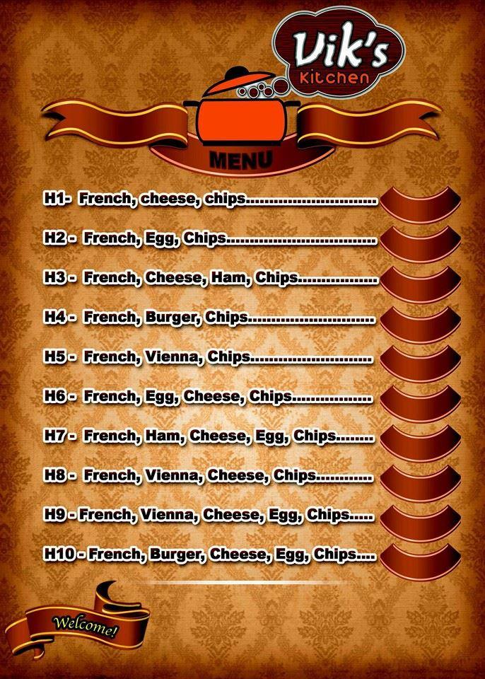 Carta de Vik's Kitchen
