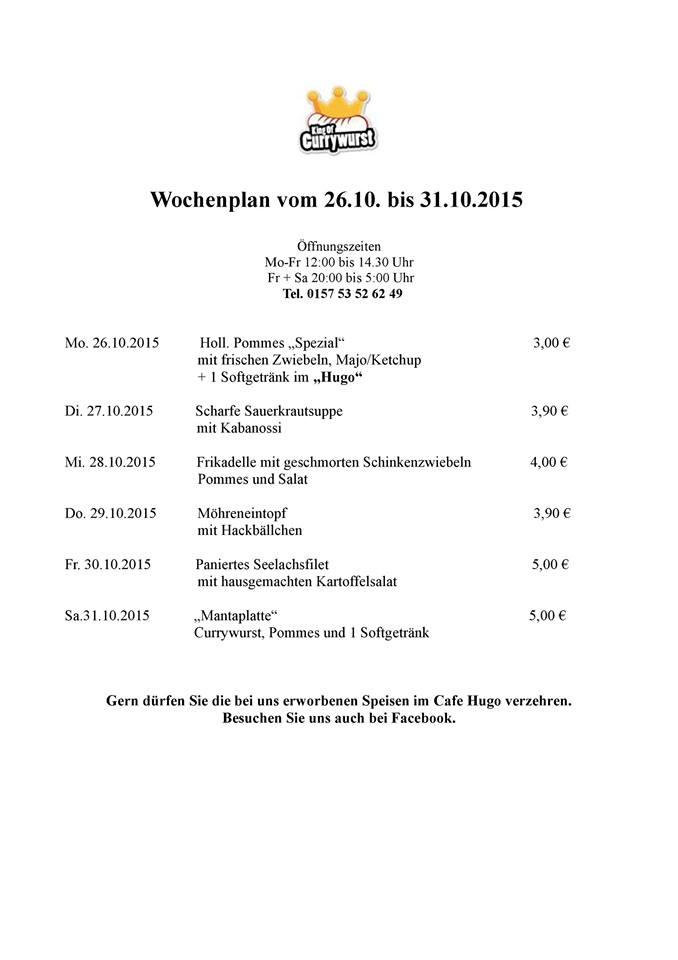 King Of Currywurst Rheine menu