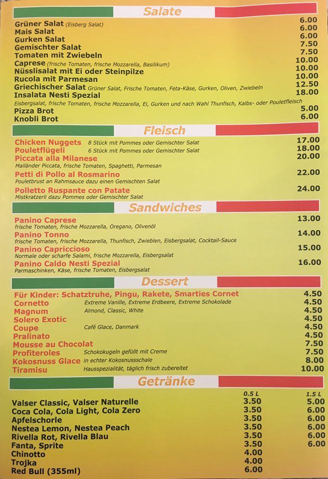 Menu di Pizza Nesti 