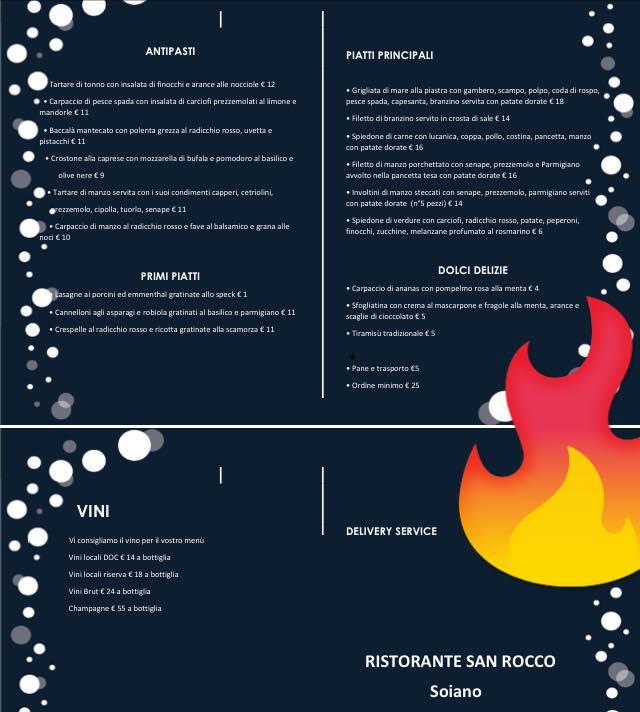 Menu di Ristorante San Rocco 