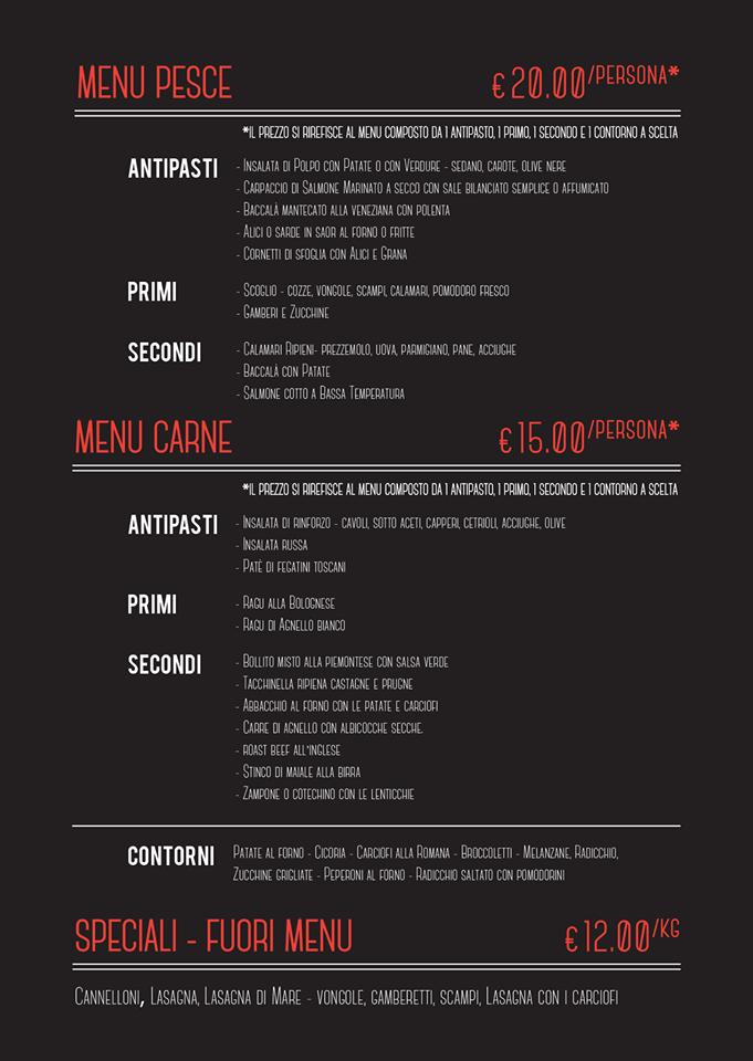 Menu di Dalmis-Lab Tavola Calda Leon 