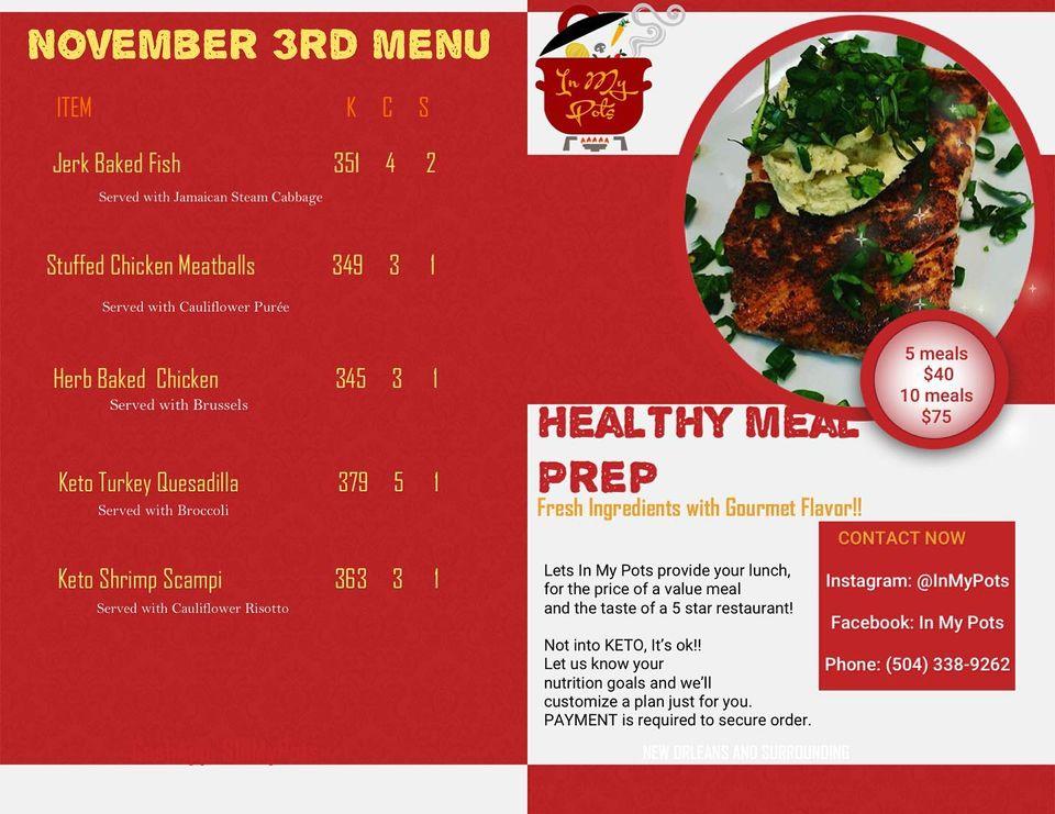 In My Pots menu