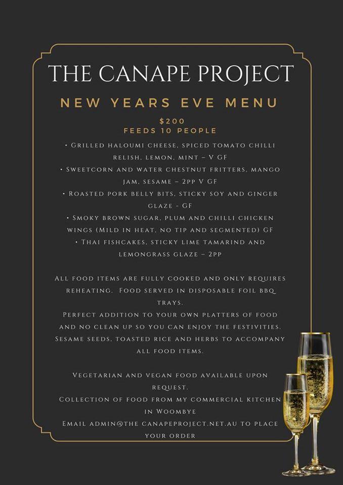 The Canapé Project menu