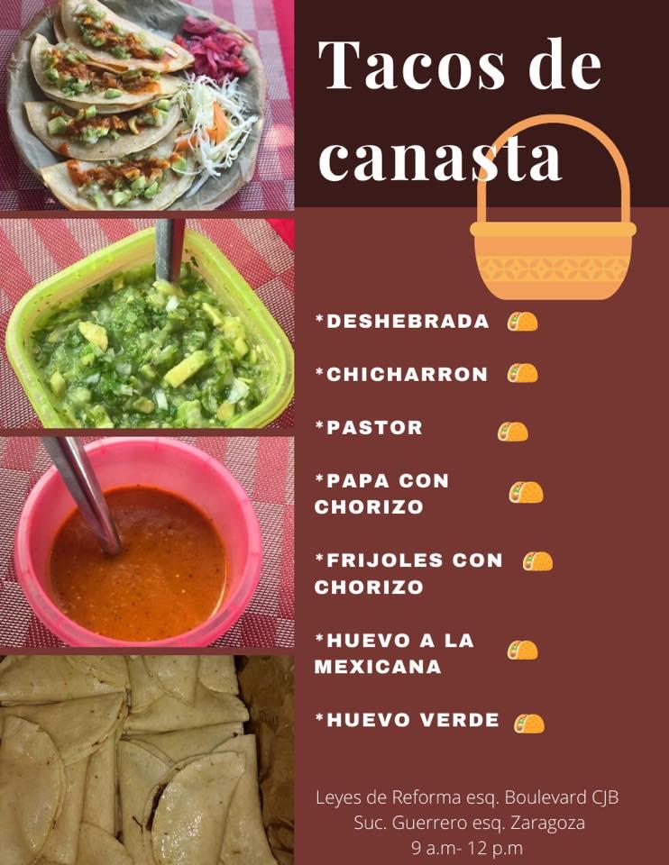 Carta de tacos de canasta