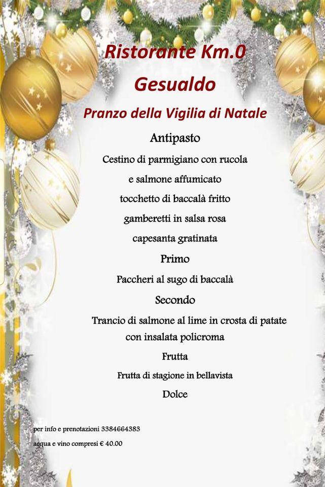 Menu di Bar, Tavola Calda, Ristorante Km.0 