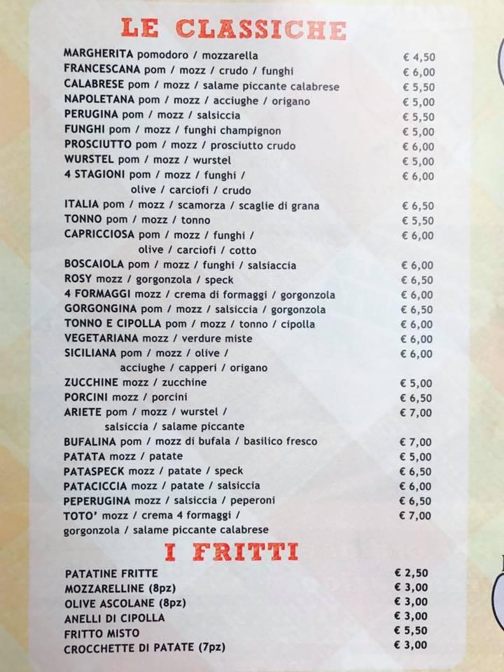 Menu di Pizzidea Monteluce 
