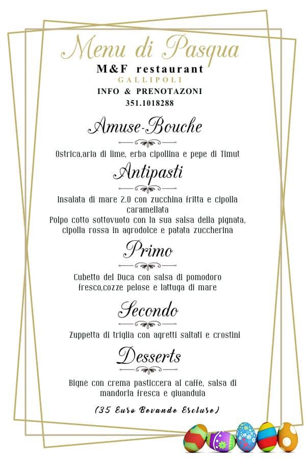 Menu di M&F Restaurant 