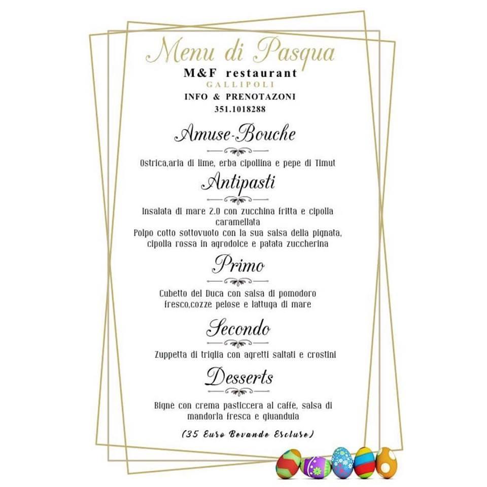 Menu di M&F Restaurant 
