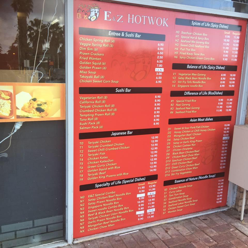 Carta de E&Z hot wok