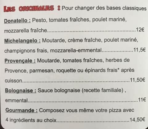Pizz Happy menu