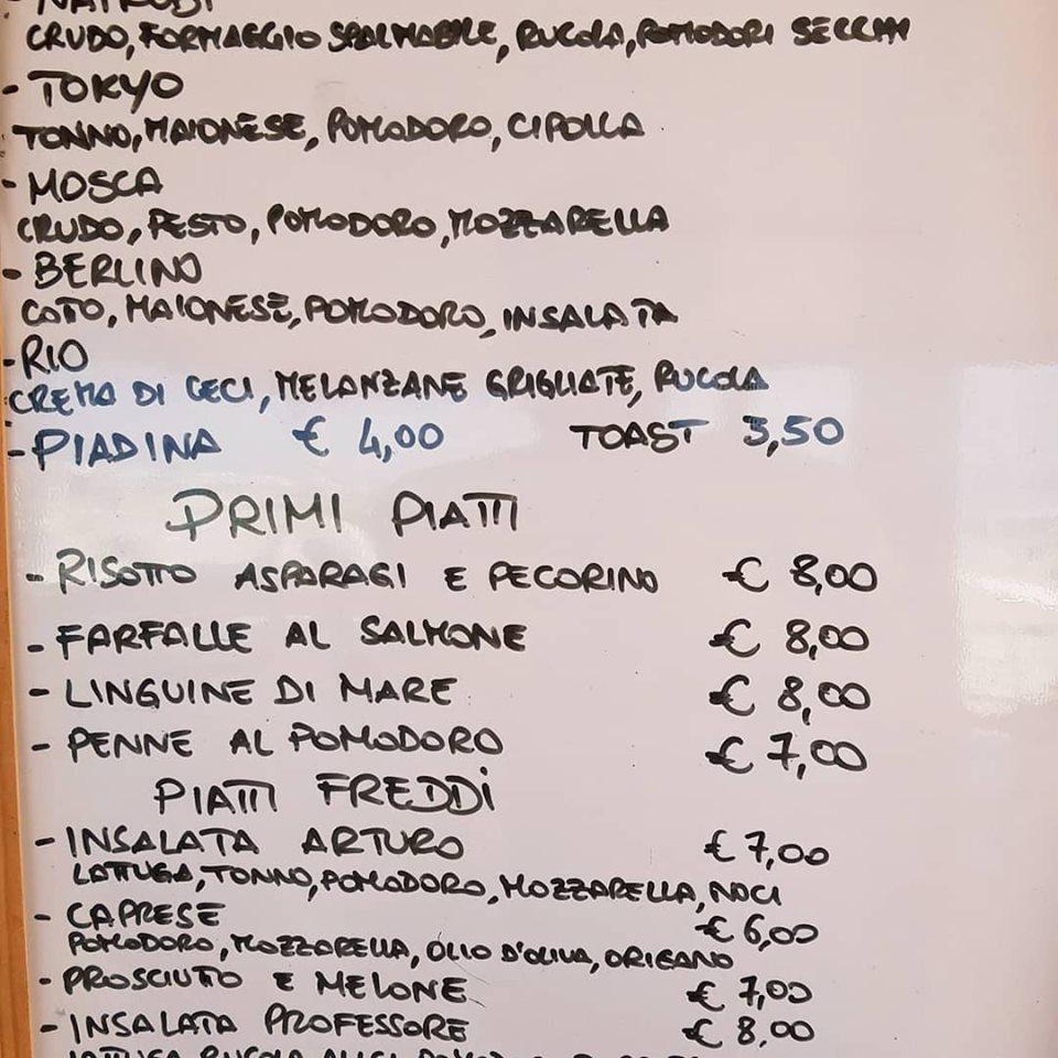 Menu di Bar stabilimento Roberto Felice 