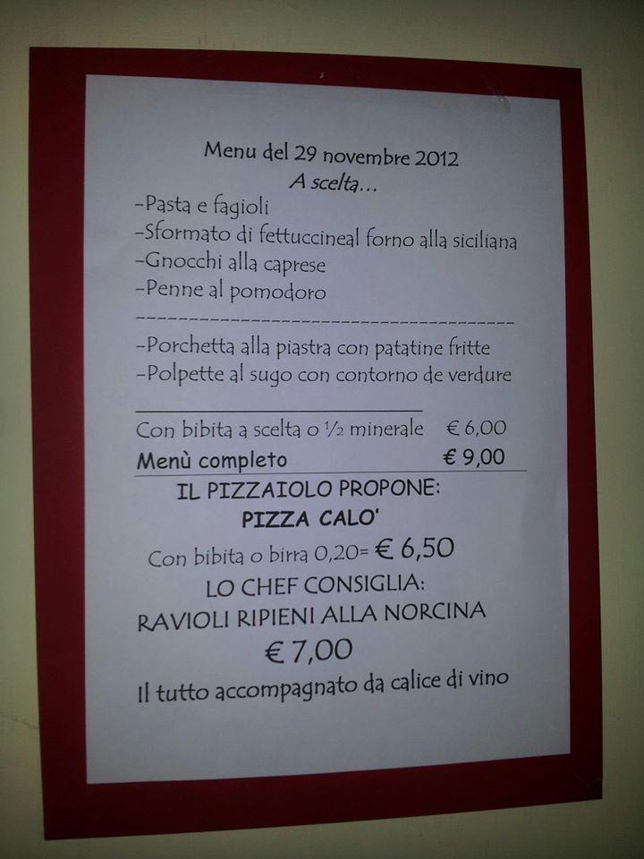 Menu di Ristorante Calo 