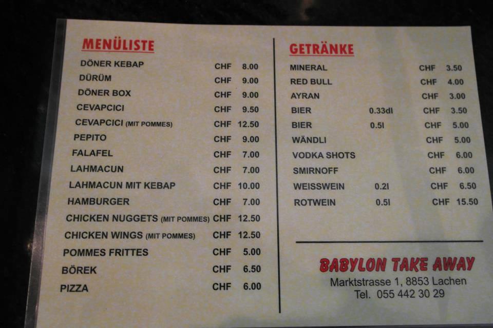 Menu di Babylon Take Away 