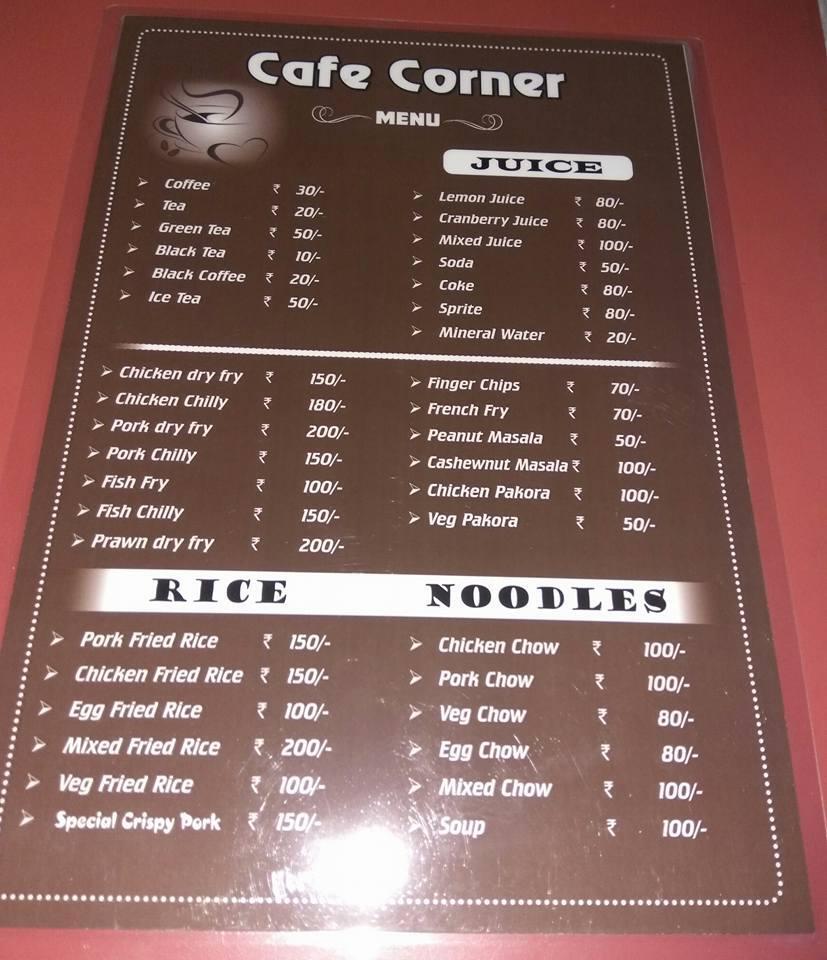 FOOD CORNER menu