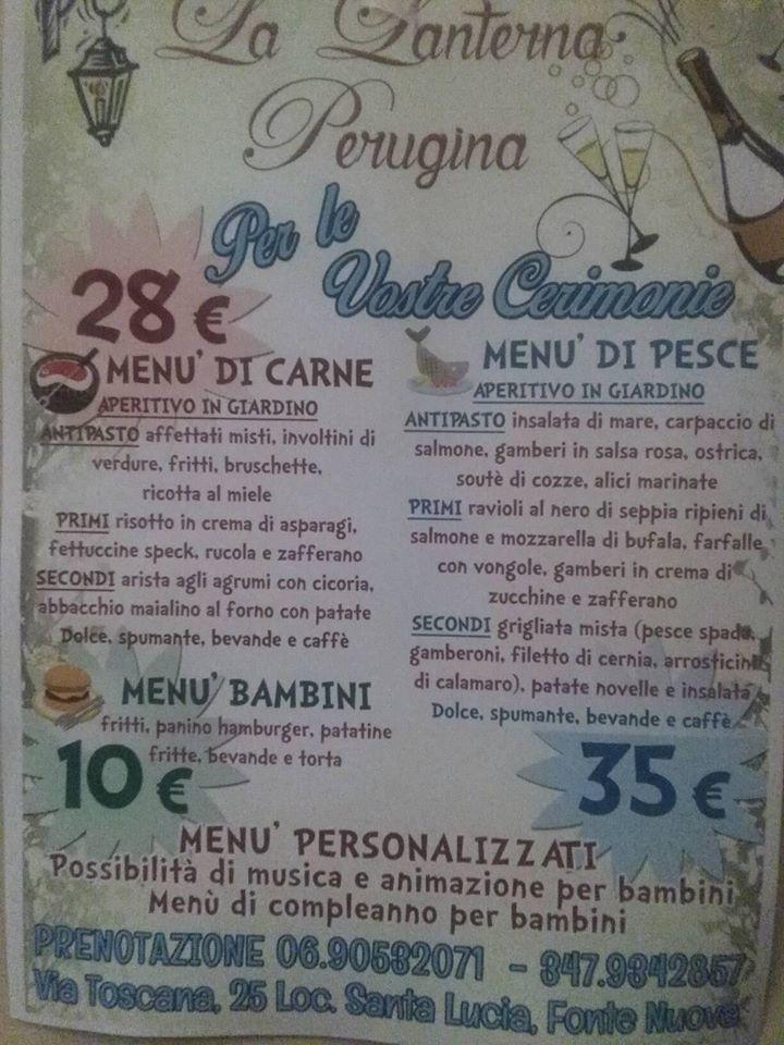 Menu di Ristorante La Lanterna Perugina 