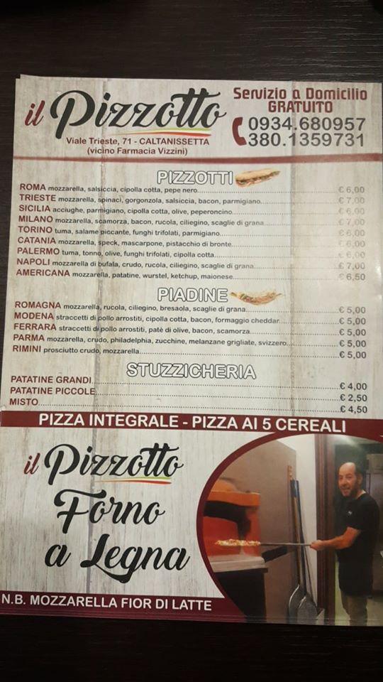 Menu di Pizzeria "il Pizzotto" Caltanisetta 